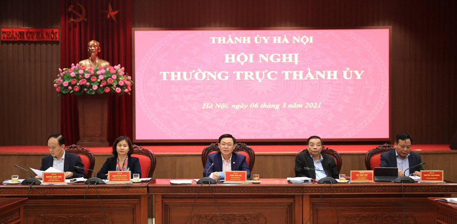 Thường trực Thành ủy Hà Nội nhất trí cao với dự thảo 6 chương trình công tác toàn khoá 2021-2025