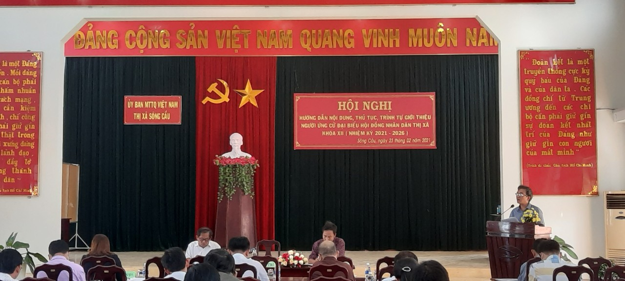 TX Sông Cầu Hướng dẫn giới thiệu người ứng cử đại biểu HĐND thị xã khóa XII