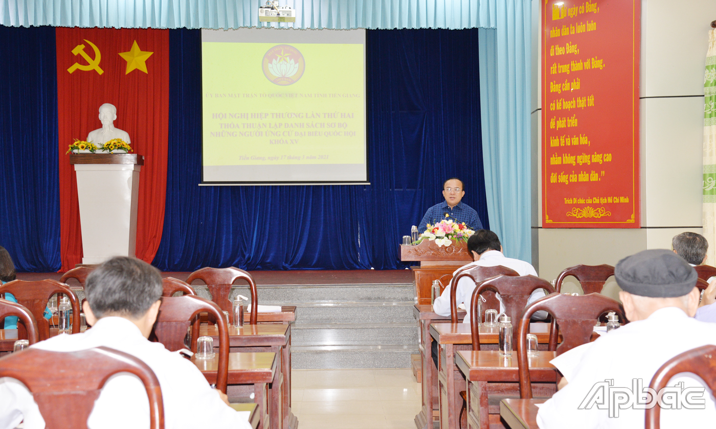 Tiền Giang Giới thiệu danh sách sơ bộ ứng cử viên