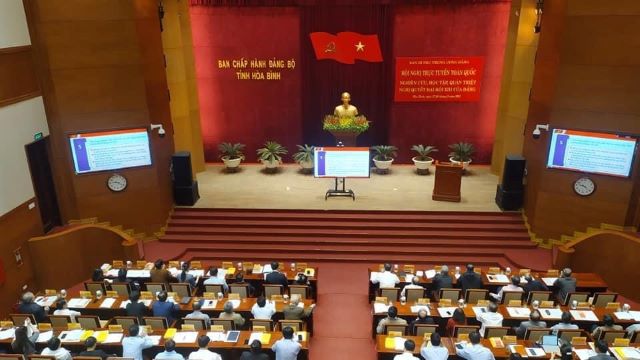 Hòa Bình Trên 3 700 đại biểu dự hội nghị trực tuyến toàn quốc nghiên cứu, quán triệt Nghị quyết Đại hội XIII
