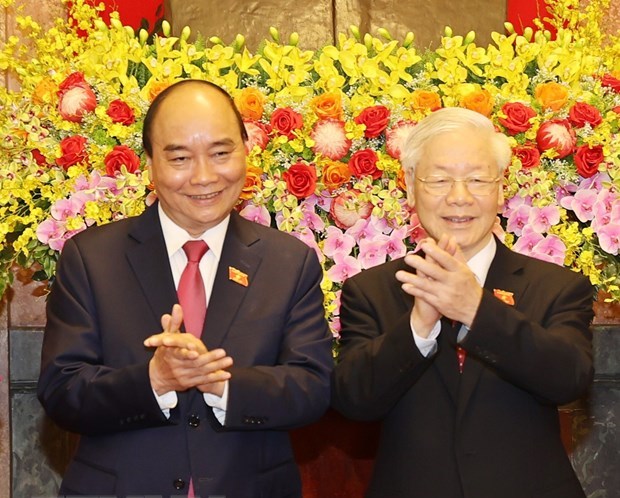 Lễ bàn giao công tác giữa nguyên Chủ tịch nước Nguyễn Phú Trọng và Chủ tịch nước Nguyễn Xuân Phúc