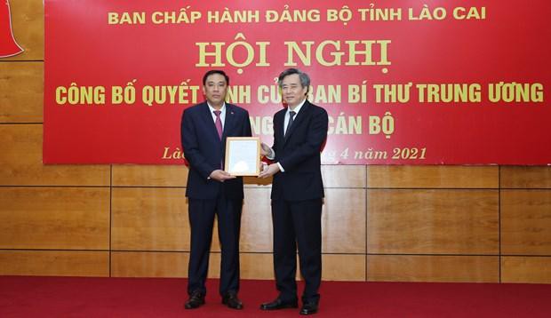 Điều động Phó Bí thư Đảng ủy Khối Doanh nghiệp Trung ương làm Phó Bí thư Tỉnh ủy Lào Cai