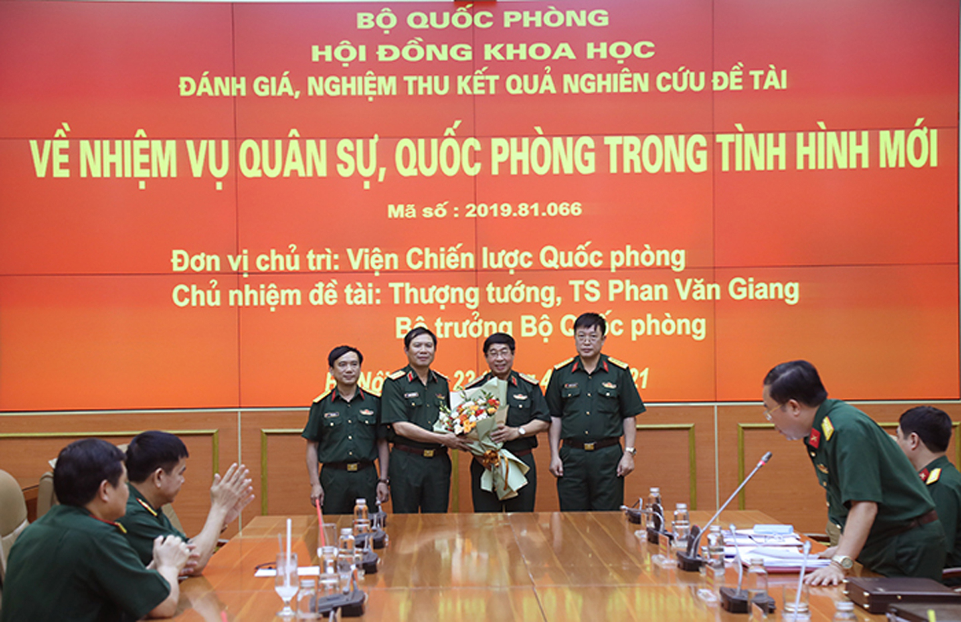 Đánh giá, nghiệm thu kết quả nghiên cứu đề tài thuộc nhóm nhiệm vụ quân sự, quốc phòng trong tình hình mới