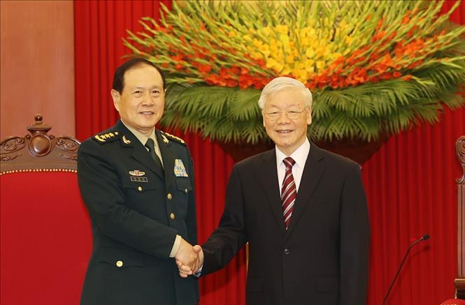 Tổng Bí thư Nguyễn Phú Trọng tiếp Bộ trưởng Bộ Quốc phòng Trung Quốc