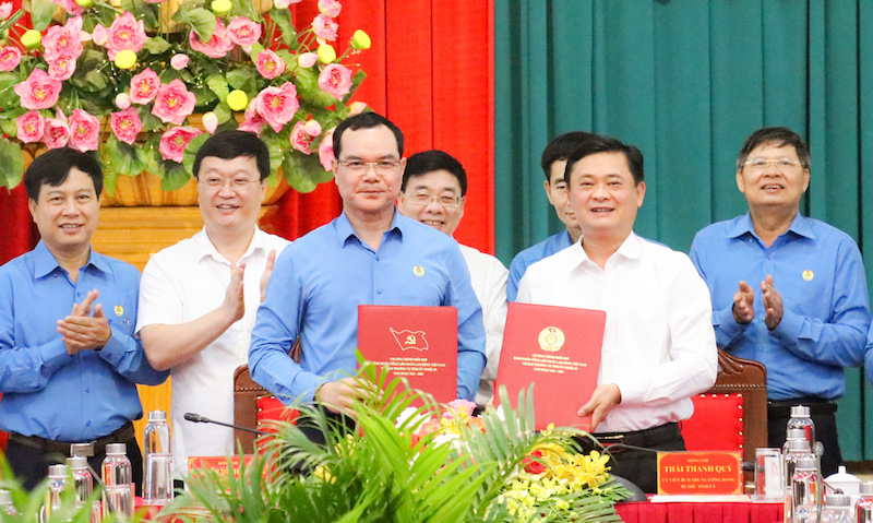 Tổng LĐLĐ Việt Nam, Tỉnh uỷ Nghệ An ký kết chương trình phối hợp công tác