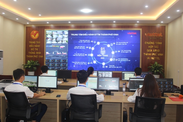 Khai trương Trung tâm điều hành đô thị thông minh thành phố Vinh