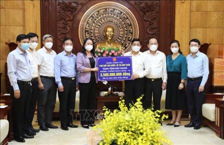 Phó Chủ tịch nước Võ Thị Ánh Xuân thăm, động viên nhân dân Bắc Giang phòng, chống dịch