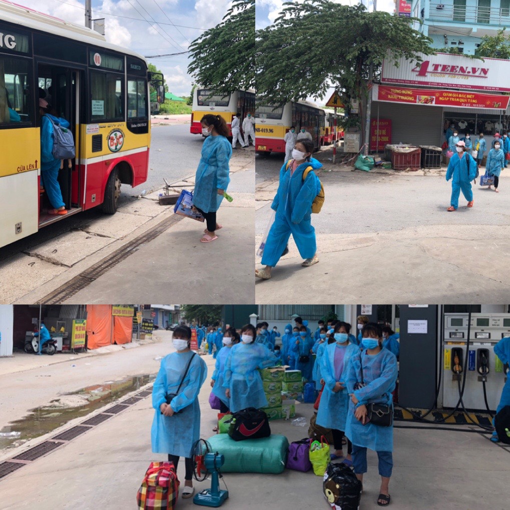 Bắc Giang đưa lao động của các tỉnh, thành phố tạm thời trở về địa phương