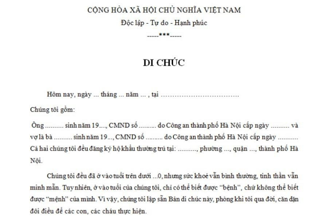 Quyền của người lập di chúc