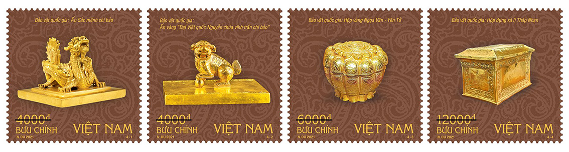 Giới thiệu bộ tem về bảo vật quốc gia Việt Nam