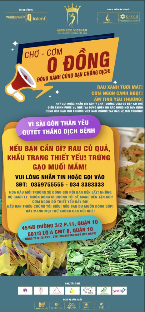 “Phiên chợ 0 đồng” của Hoa hậu Môi trường Việt Nam giữa tâm dịch