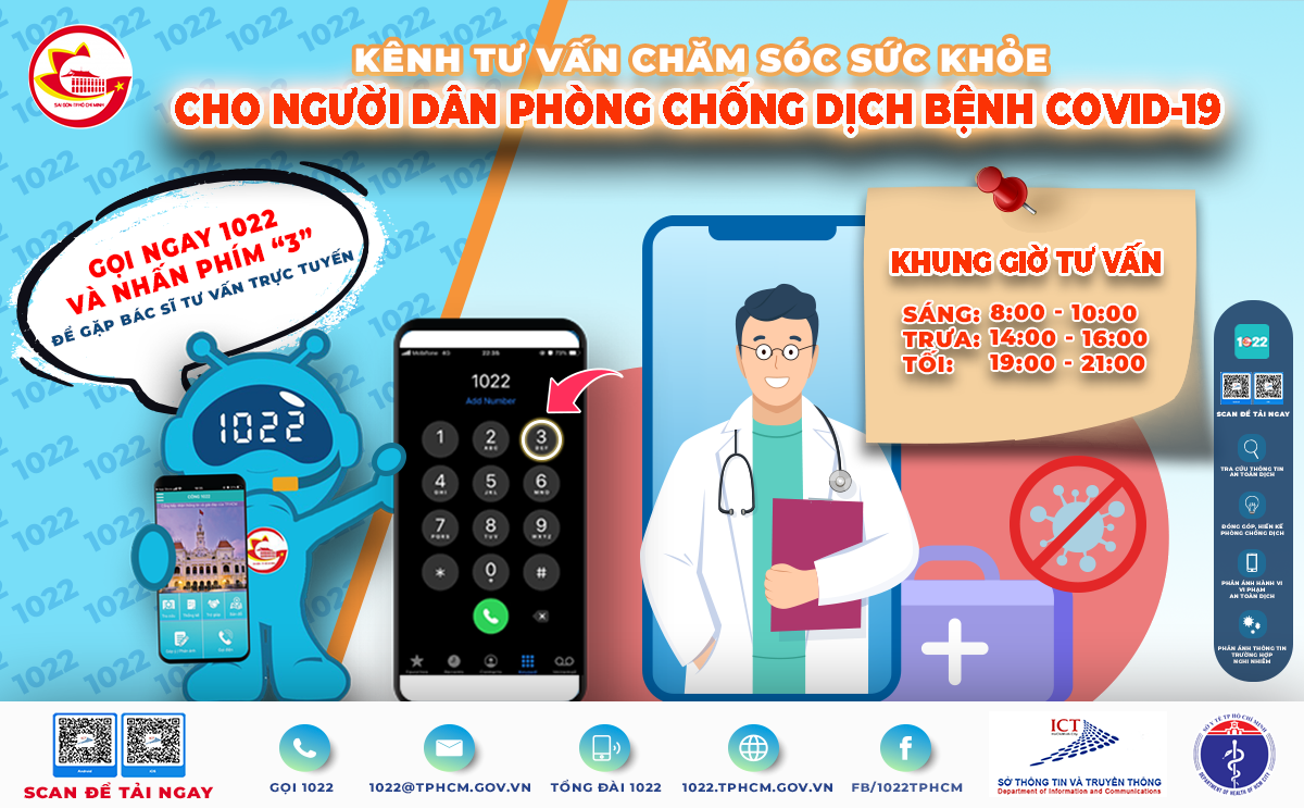 TP Hồ Chí Minh triển khai kênh tư vấn chăm sóc sức khỏe qua Cổng thông tin 1022