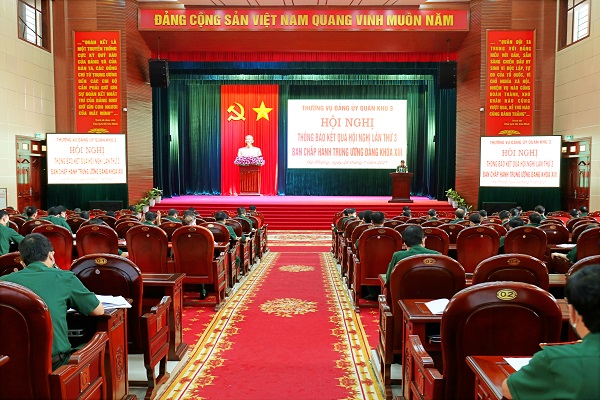 Quân khu 3 Thông báo nhanh kết quả Hội nghị Trung ương 3 khóa XIII