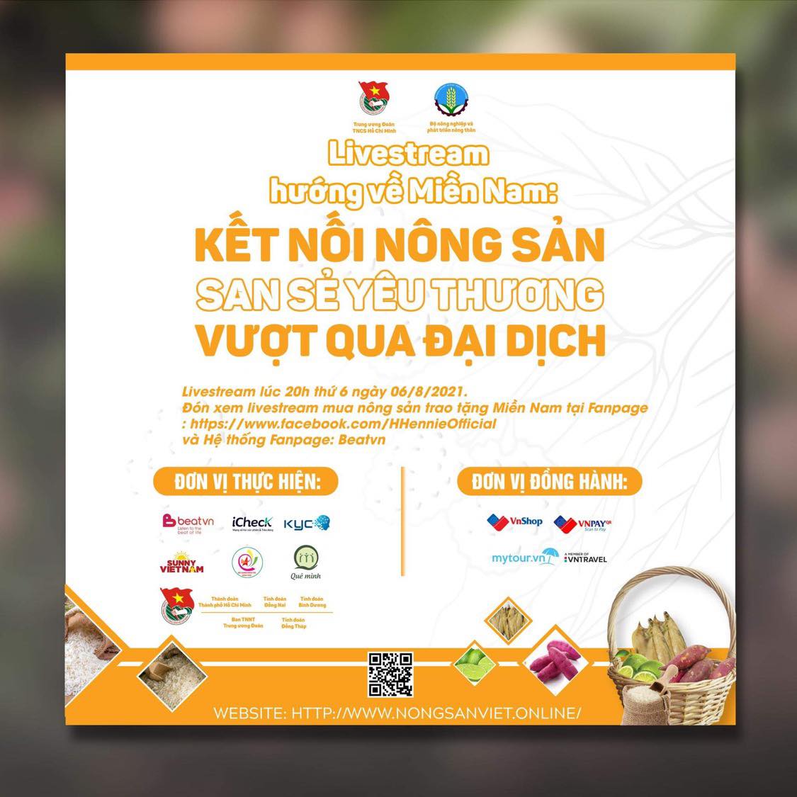 Tặng nông sản cho người dân các tỉnh vùng dịch phía Nam