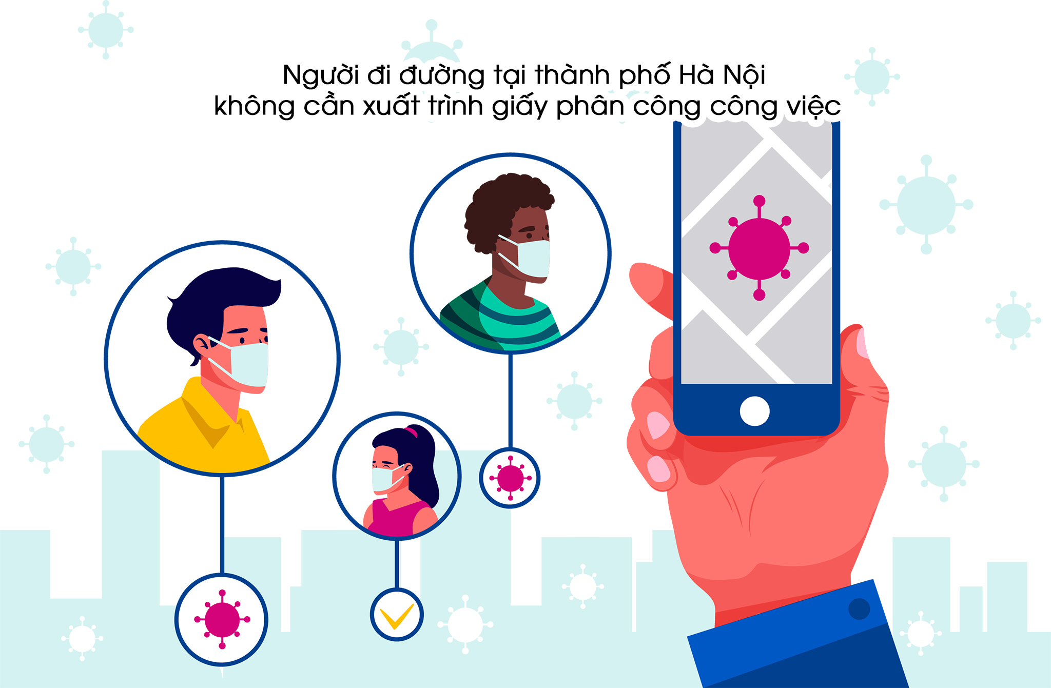 [Infographic] Người đi đường tại Hà Nội không cần xuất trình giấy phân công công việc