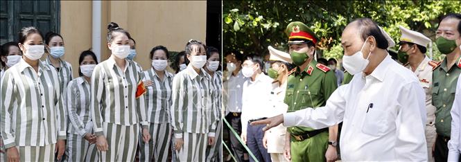 Chủ tịch nước Nguyễn Xuân Phúc kiểm tra công tác đặc xá tại Trại giam Ngọc Lý