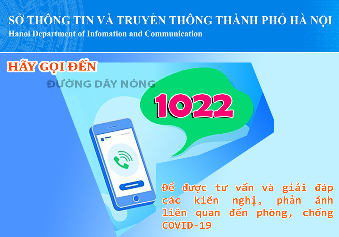 Hà Nội Tổng đài 1022 - Kênh giải đáp và tư vấn về phòng, chống COVID-19