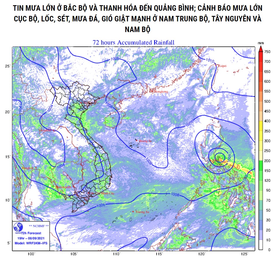 Cả nước có mưa rất to từ đêm 7 9
