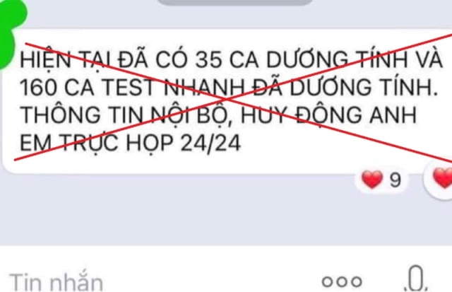 Quảng Trị Thông tin “35 ca dương tính và 160 ca test nhanh đã dương tính” là sai sự thật