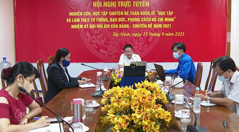 Tây Ninh Hội nghị trực tuyến học tập chuyên đề năm 2021 về học và làm theo Bác
