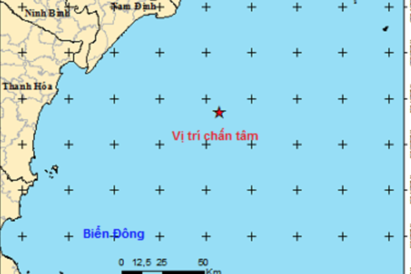 Biển Đông xuất hiện 2 trận động đất