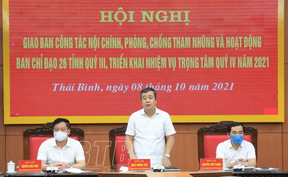 Thái Bình Công tác phòng, chống tham nhũng tiếp tục được triển khai đồng bộ