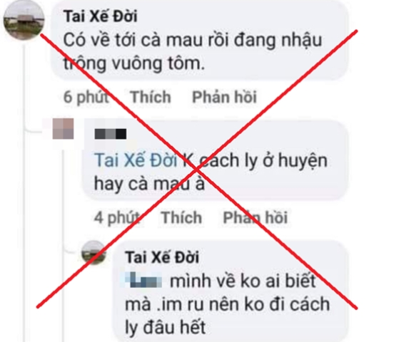 Cà Mau Điều tra làm rõ hành vi đăng tải thông tin “Về Cà Mau không cách ly”