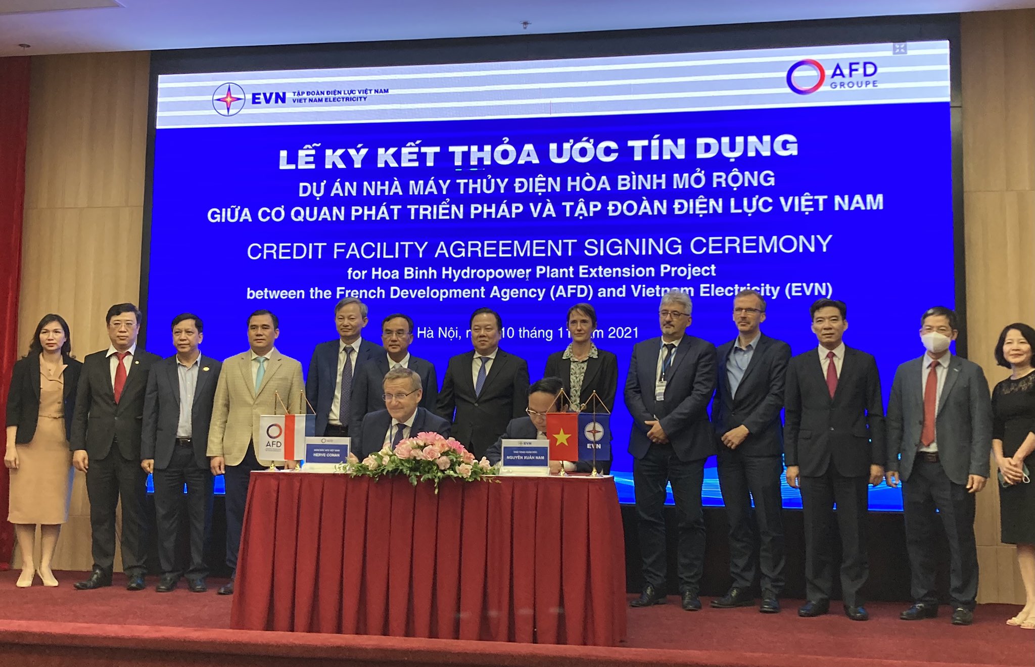 AFD và EVN Ký kết khoản vay ưu đãi 70 triệu EUR cho dự án thủy điện Hòa Bình mở rộng