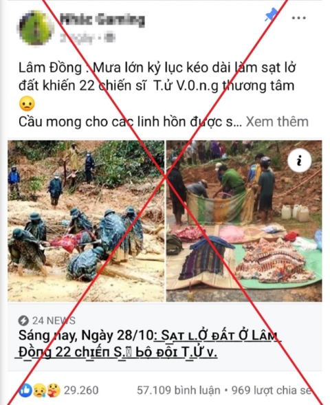 Lâm Đồng Bác bỏ tin đồn sạt lở đất làm 22 chiến sĩ bộ đội tử vong