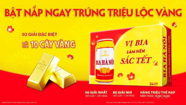 Đón năm mới Tài Lộc khởi sắc 2022 với Bia Hà Nội