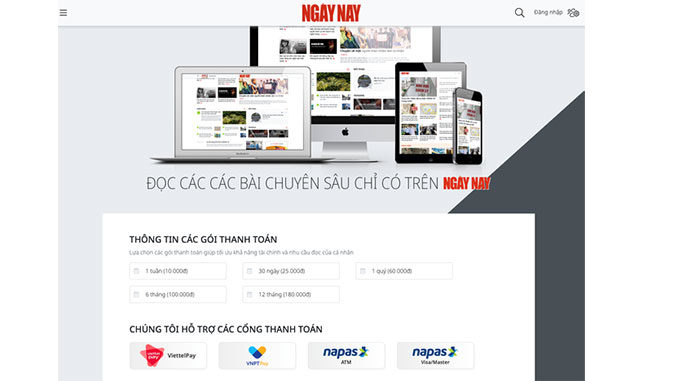 Tạp chí Ngày nay thu phí đọc báo bằng Mobile Money