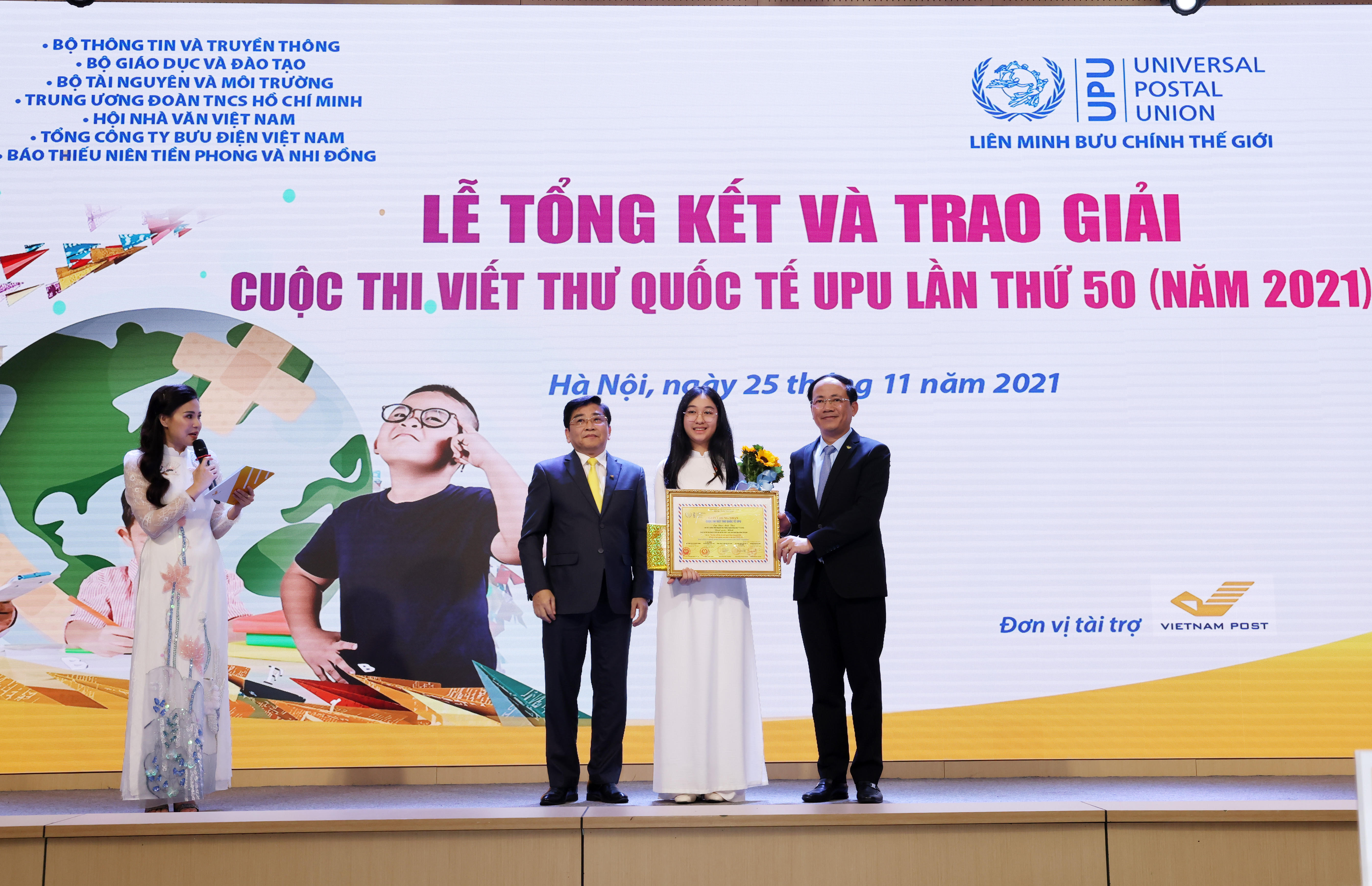 Việt Nam giành giải ba Cuộc thi viết thư quốc tế UPU lần thứ 50
