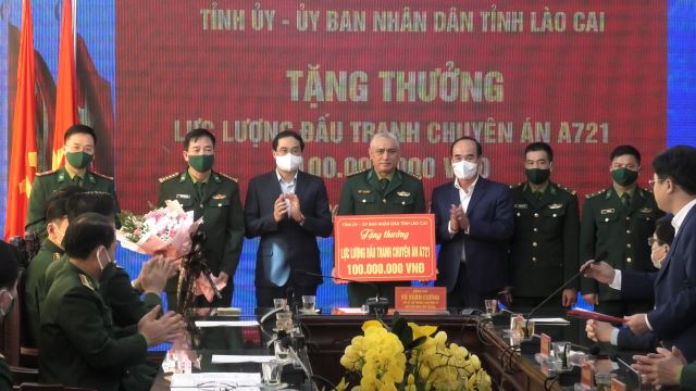 Lào Cai Khen thưởng đột xuất lực lượng tham gia Chuyên án A721