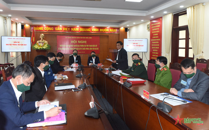 Hà Nội Diễn tập khu vực phòng thủ huyện Mê Linh năm 2021