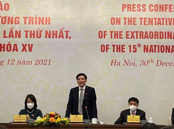 Kỳ họp bất thường Quốc hội khóa XV sẽ khai mạc vào ngày 04 01 2022