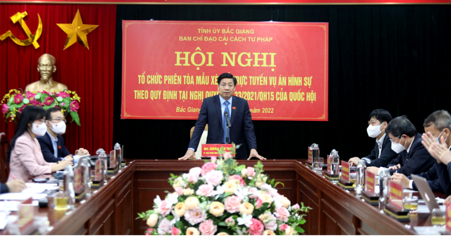 Bắc Giang Tổ chức thành công phiên tòa mẫu toàn quốc về xét xử trực tuyến án hình sự