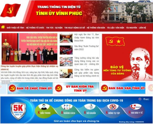 Ra mắt Trang thông tin điện tử Tỉnh ủy Vĩnh Phúc