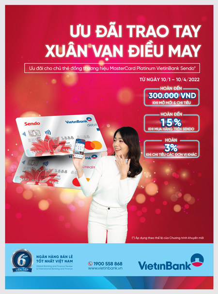 2 tỷ đồng “Ưu đãi trao tay - Xuân vạn điều may” với VietinBank Sendo