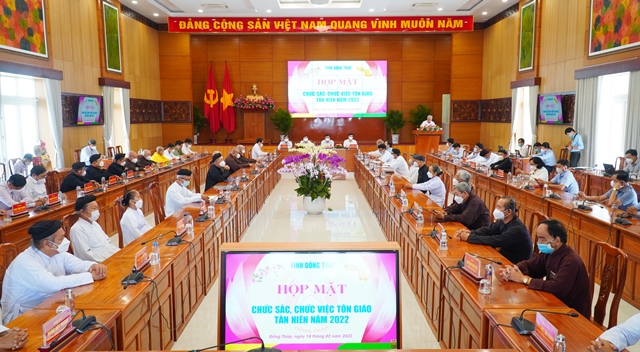 Đồng Tháp Họp mặt chức sắc, chức việc đại diện các tôn giáo nhân dịp đầu xuân