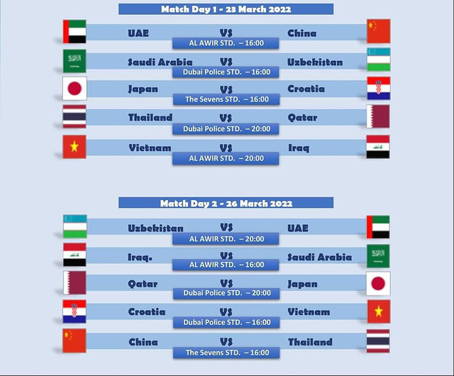 Tuyển U23 Việt Nam gặp các đối thủ mạnh tại giải quốc tế ở UAE