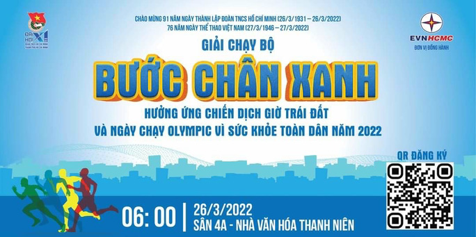 Tham gia giải chạy bộ Bước chân xanh hưởng ứng Giờ Trái Đất 2022