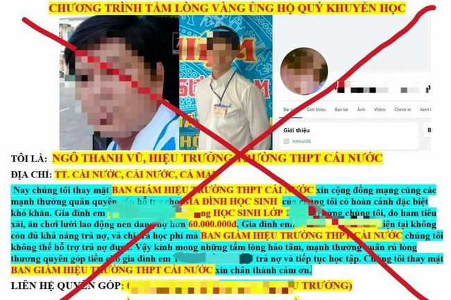 Cà Mau Liên quan thông tin mạo danh hiệu trưởng trường THPT Cái Nước
