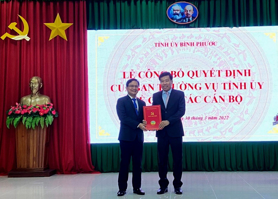 Trưởng ban Tuyên giáo Tỉnh ủy Bình Phước Hà Anh Dũng được điều động giữ chức Bí thư Thành ủy Đồng Xoài
