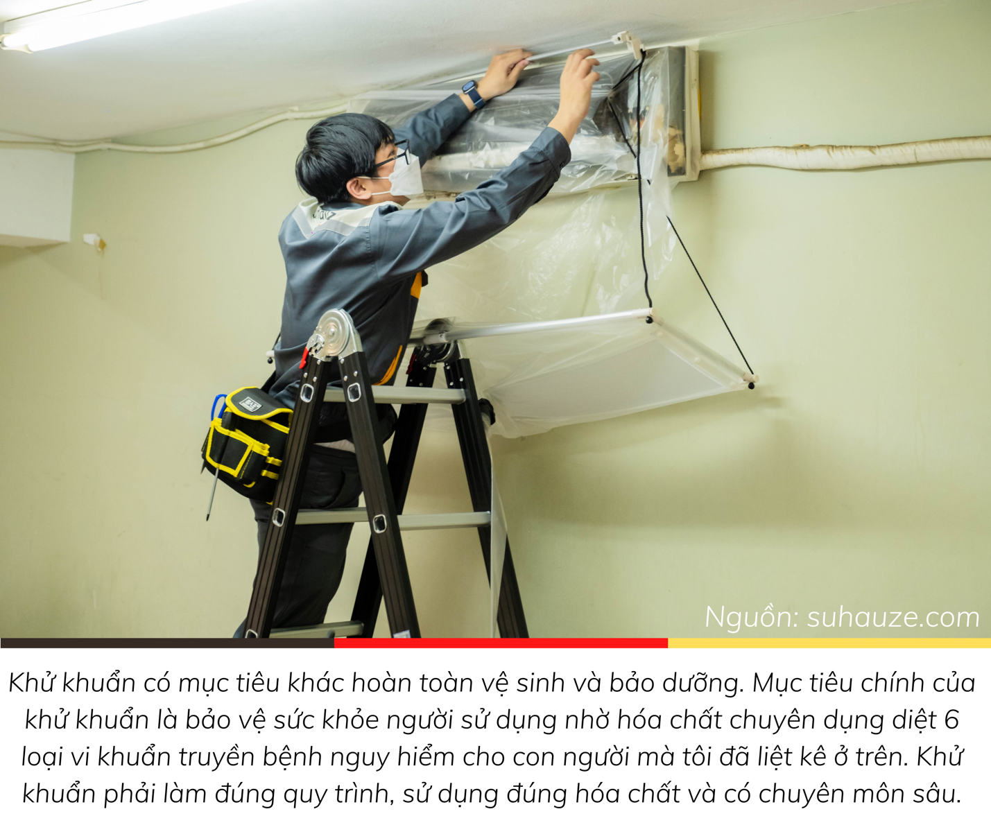 Khử khuẩn dàn lạnh điều hòa bằng hóa chất quy chuẩn Đức đầu tiên tại Việt Nam