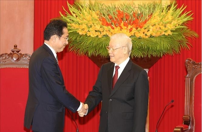 Tổng Bí thư Nguyễn Phú Trọng tiếp Thủ tướng Nhật Bản Kishida Fumio