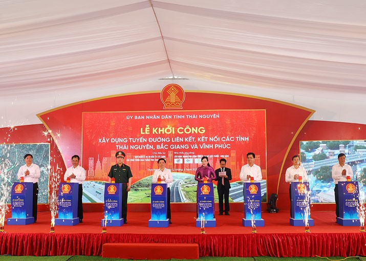Khởi công xây dựng tuyến đường kết nối Thái Nguyên với Bắc Giang, Vĩnh Phúc