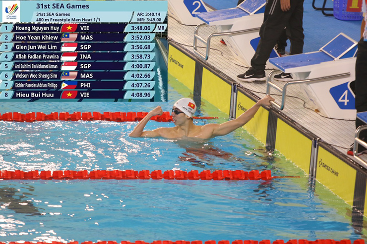 Kình ngư Nguyễn Huy Hoàng phá vỡ kỷ lục SEA Games