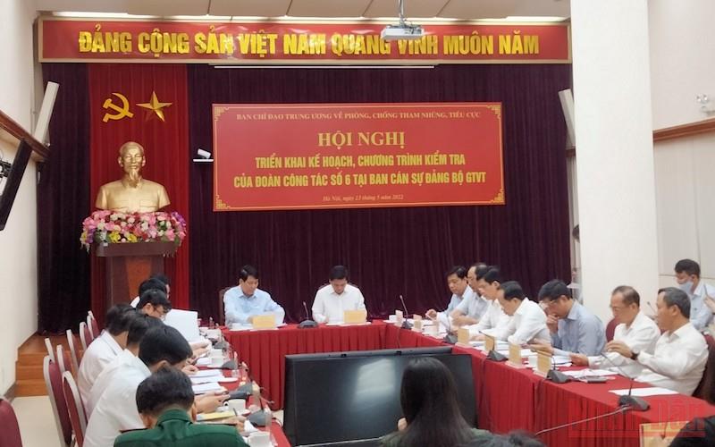 Kiểm tra công tác phòng, chống tham nhũng, tiêu cực tại Bộ Giao thông vận tải