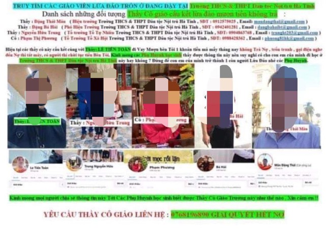 Thông tin liên quan “xúc phạm hình ảnh người giáo viên” tại Hà Tĩnh