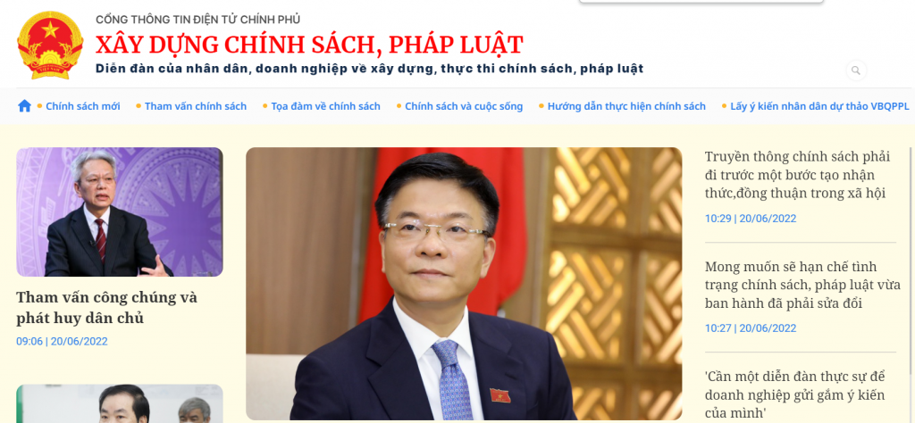 Ra mắt Chuyên trang Xây dựng chính sách, pháp luật trên Cổng Thông tin điện tử Chính phủ